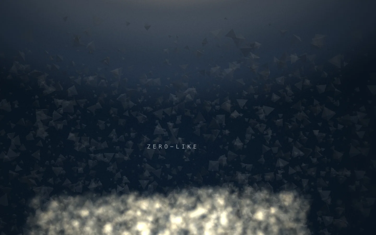 Zero-like: a dark WebGL stage with a large counter and burning paper effect